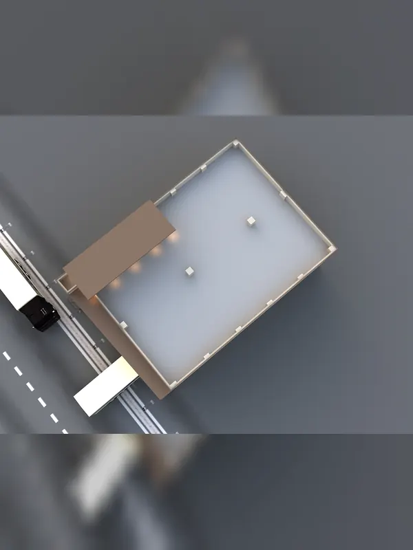 Warehouse 3D roof plan