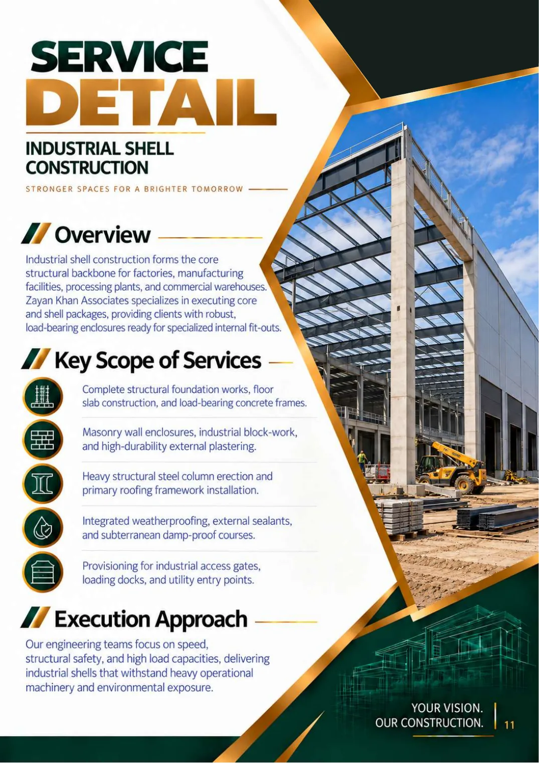 Company profile, page 13: Industrial Shell Construction